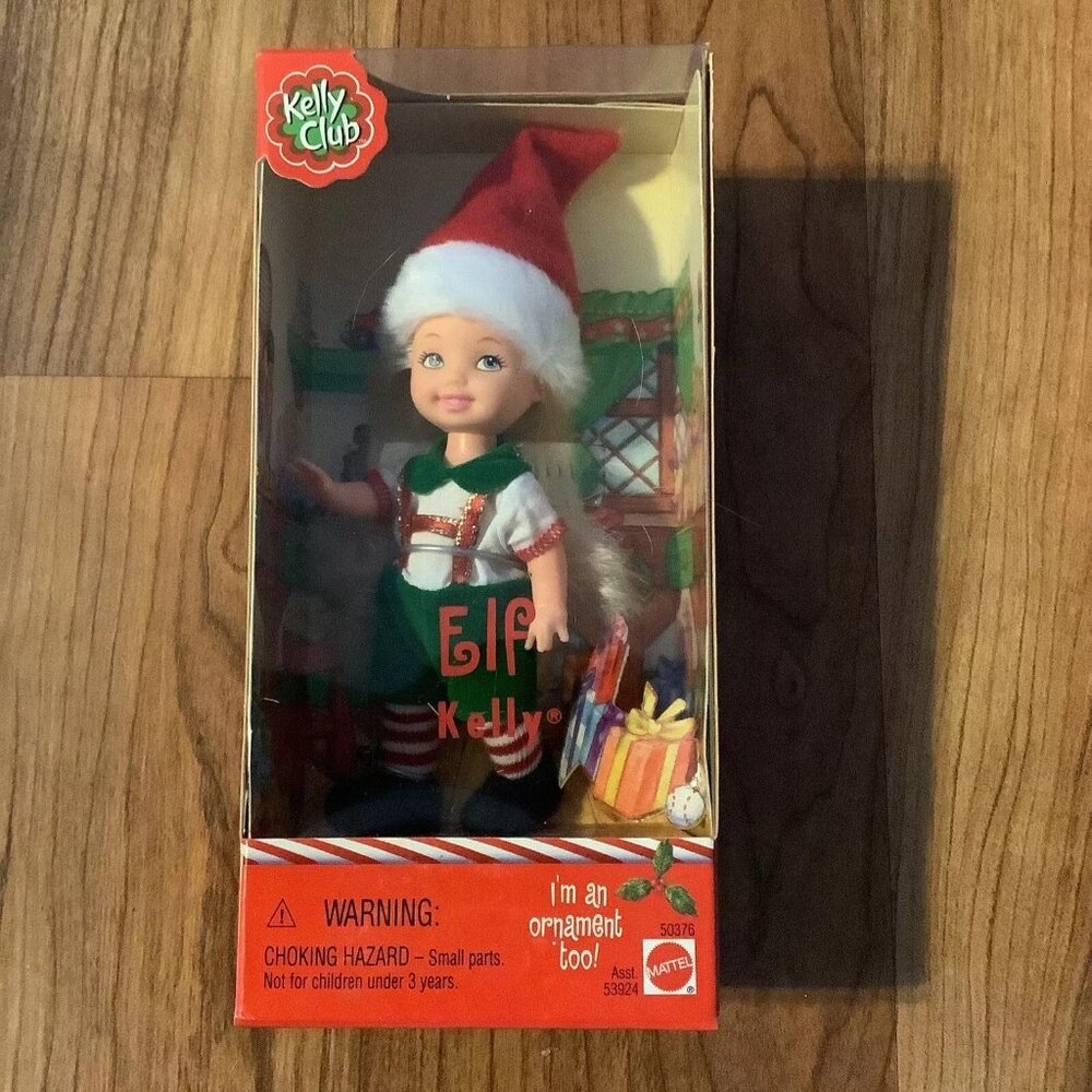 New Barbie Kelly Club-ELF KELLY- Ornament Kelly With Santa Hat, New In Box